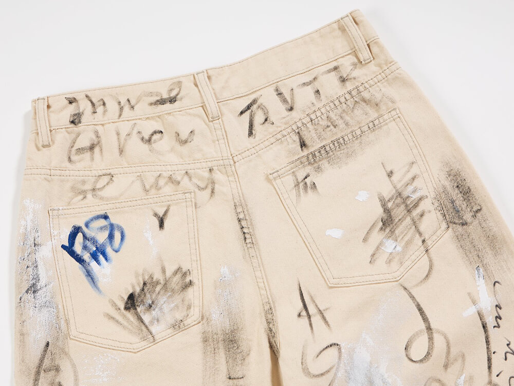 Graffiti jean pants for men