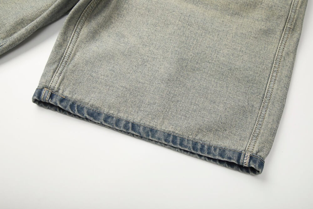 knee length denim pants for men