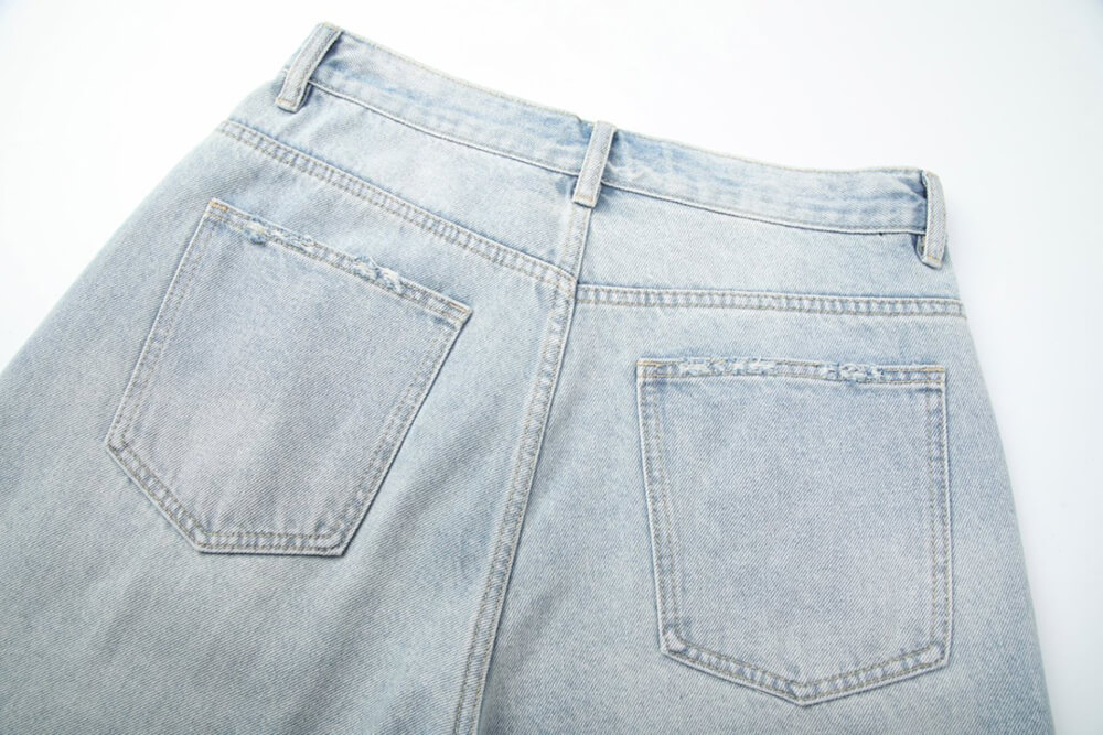 light blue jean shorts