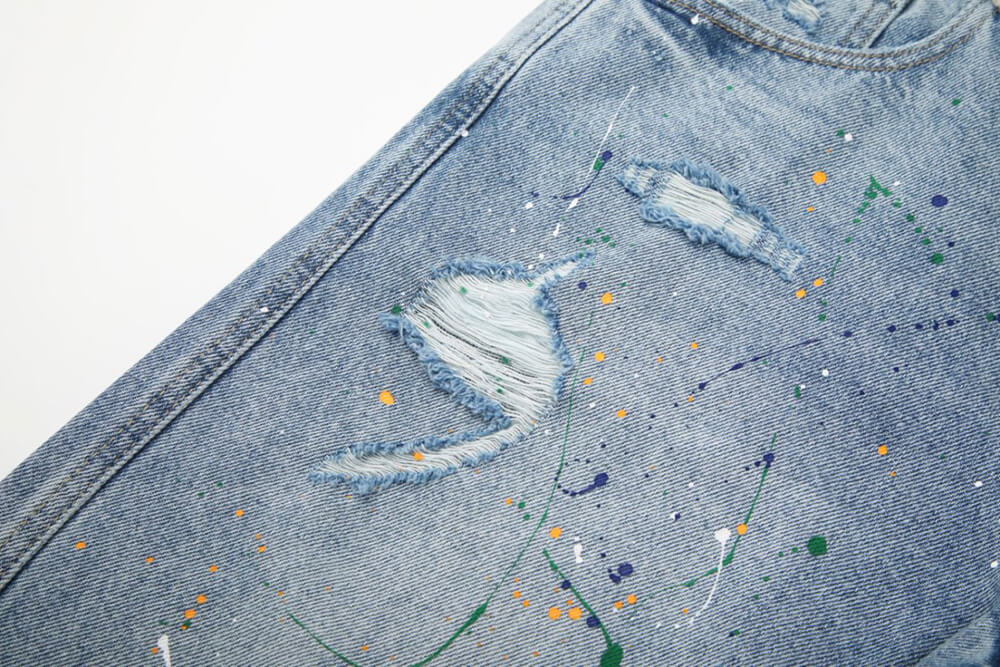 oversize ripped denim shorts