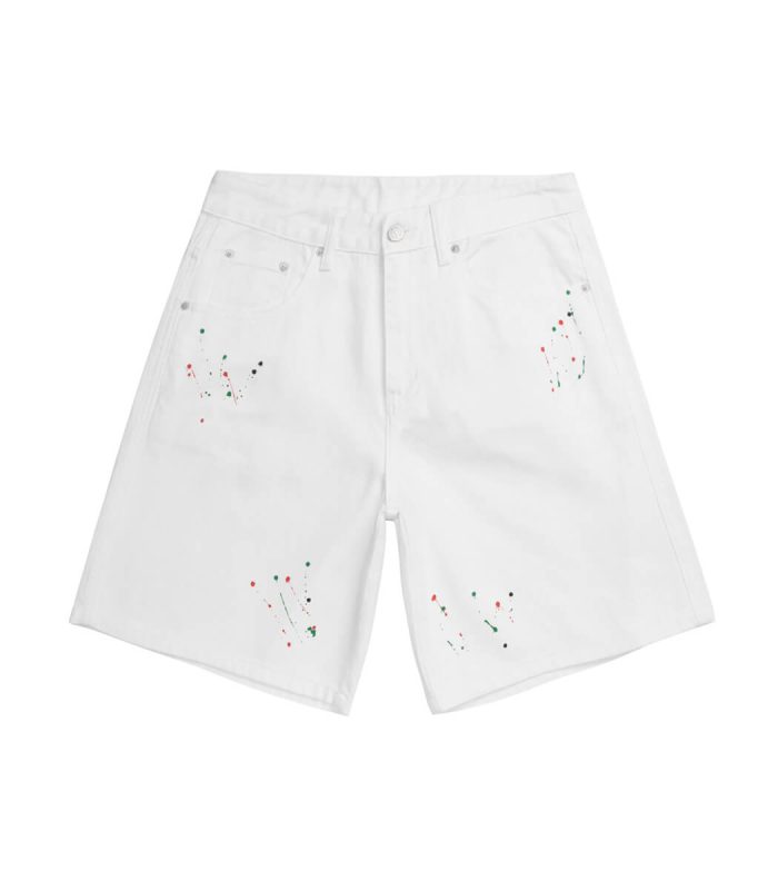 oversized white short pants for men