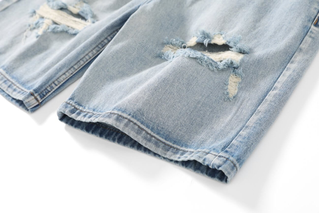 ripped hole half pants