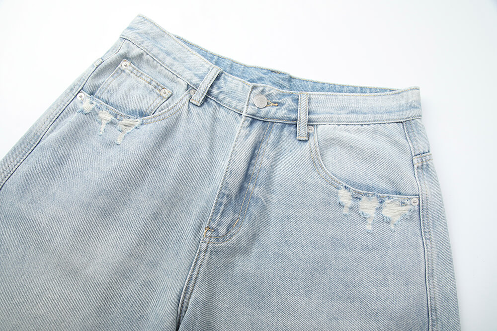 simple ripped jean shorts