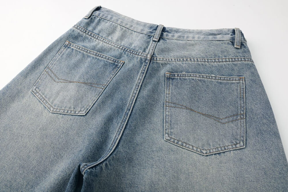 vintage washed denim shorts for men