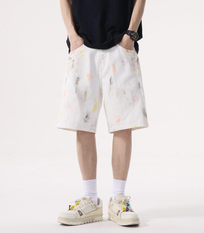 white denim shorts for men