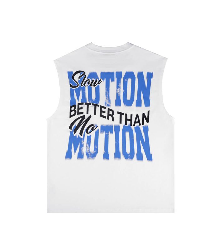 Printed and embroidered sleeveless t-shirts for men