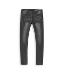 Pair of grey jeans for men featuring a slim fit and distressed detailing.